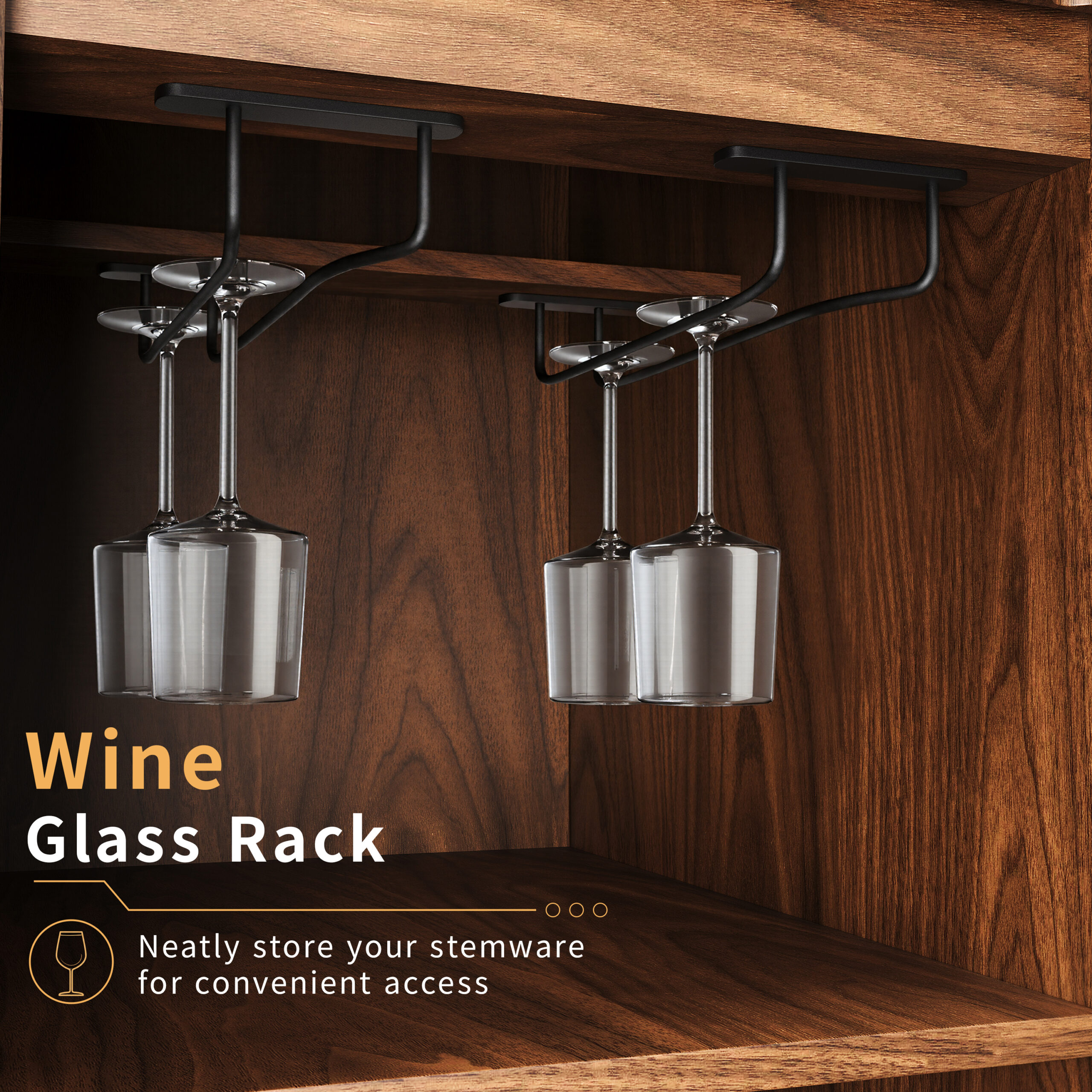 51.2" Modern Fluted Bar Cabinet with Fridge Compartment(Fridge Not Included, Adjustable Shelves & Built-in Power Outlets, Multipurpose Wine Storage Cabinet for Living & Dining Room, Walnut - Image 8