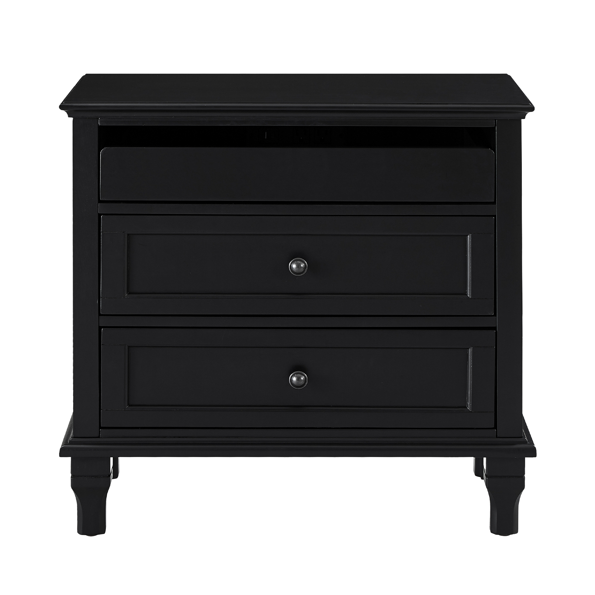 28" Wood Nightstand with Charging Station, Farmhouse Bedside Table with 3 Drawers, USB & Type-C Ports, Storage End Table for Bedroom Living Room Office - Image 7